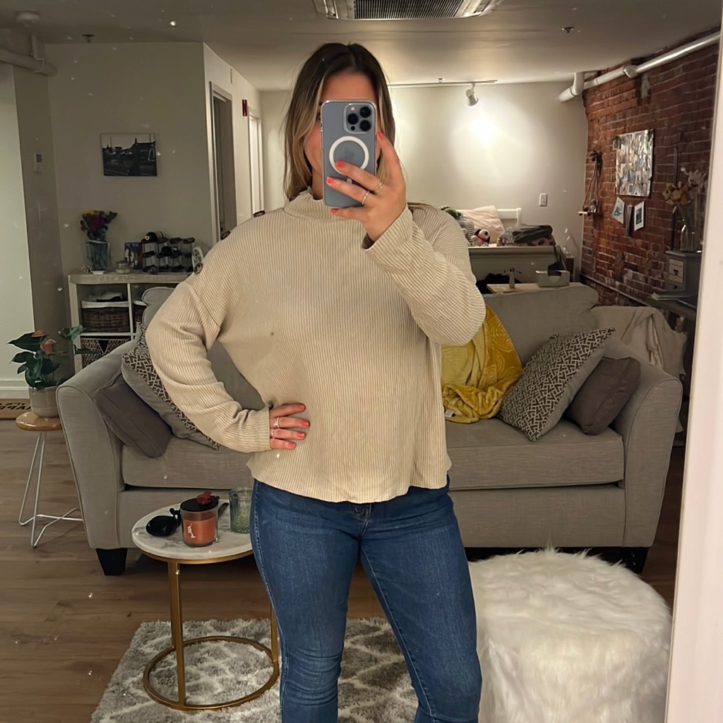 Beige Half Turtleneck Sweater From Stradivarius (European Brand)!